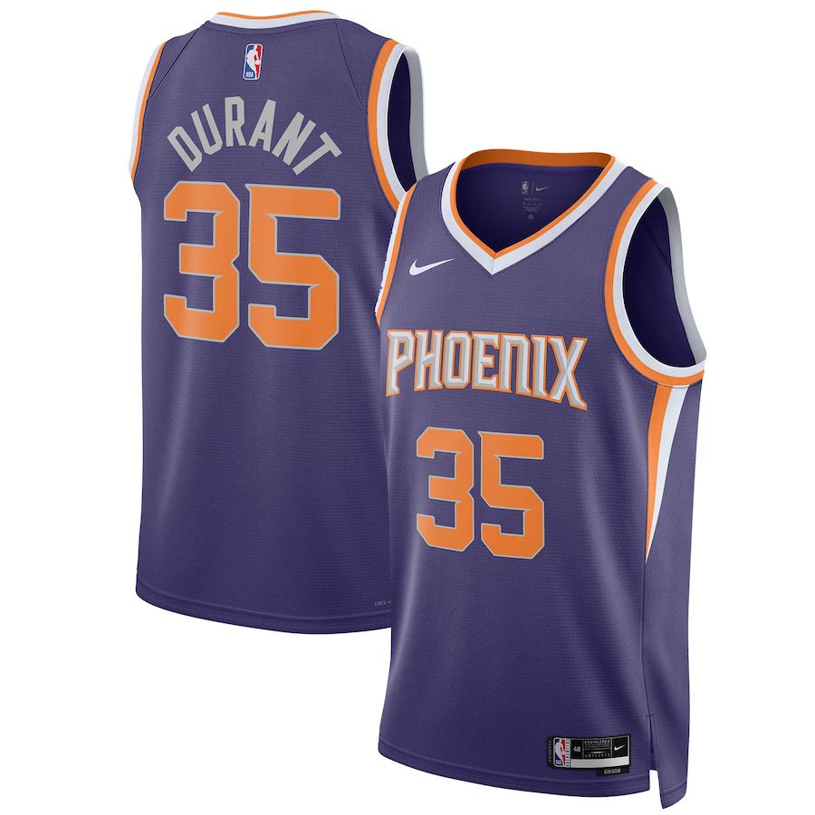 Men Phoenix Suns 35 Kevin Durant Nike Purple Icon Edition 2022-23 Swingman NBA Jersey